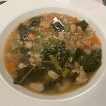 Persephone - Beef, Mushroom and Farro Soup (with chicken that day) - New American Near Me - Aptos, California