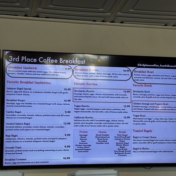 3rd Place Coffee - Food menu 7/16/26 - Breakfast & Brunch Near Me - Foothill Ranch, California