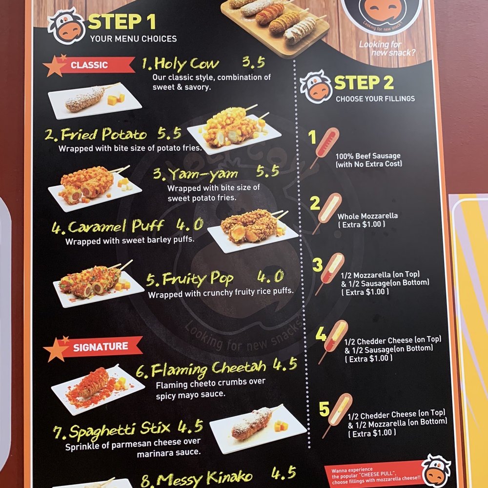 Mr Cow - Menu is pretty straight forward but I did ask the employee working the register for some tips and what she thinks is best. - Hot Dogs Near Me - Aiea, Hawaii