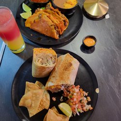 Maya Halal Taqueria - Birria, lady boss burrito, watermelon pineapple Agua Fresca