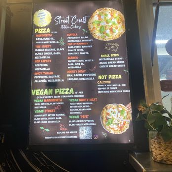 Street Crust Pizza - Menu on side of truck - Food Trucks Near Me - Tampa, Florida Street Crust Pizza - Menu on side of truck - Food Trucks Near Me - Tampa, Florida