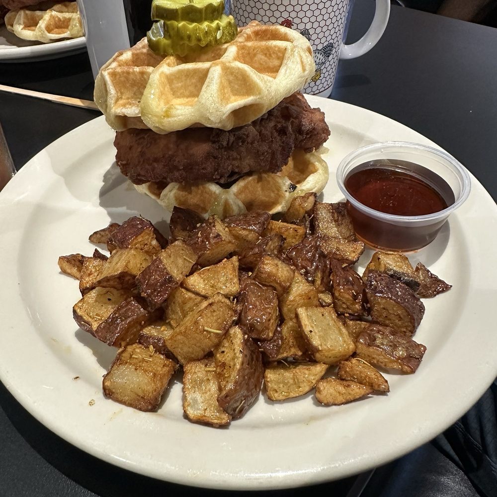 Wake Up And Waffle - Featured brunch item: jalapeno waffles and fried chicken - Breakfast & Brunch Near Me - Sandusky, Ohio Wake Up And Waffle - Featured brunch item: jalapeno waffles and fried chicken - Breakfast & Brunch Near Me - Sandusky, Ohio