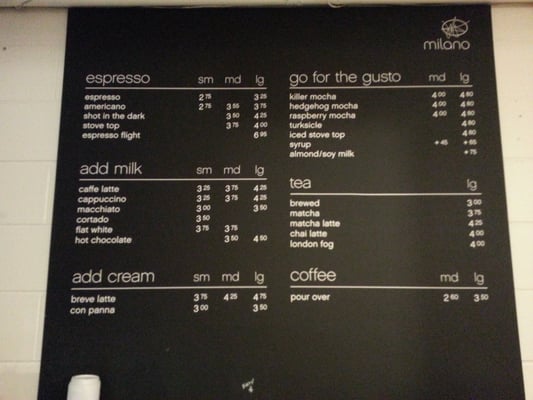 Menu photo 4 Milano Coffee Vancouver, BC