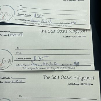 The Salt Oasis - Unexpired certificates not honored by new owner - Halotherapy Near Me - Kingsport, Tennessee The Salt Oasis - Unexpired certificates not honored by new owner - Halotherapy Near Me - Kingsport, Tennessee