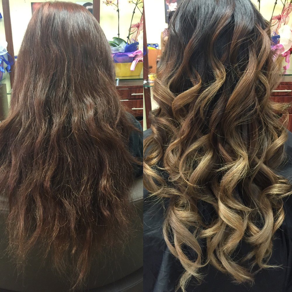 Sunshine Salon - My original color was dark red and got exactly what I wanted which was ombré. (P.S Its NOT a yellow blonde ) I love it!! - Hair Salons Near Me - Carson, California Sunshine Salon - My original color was dark red and got exactly what I wanted which was ombré. (P.S Its NOT a yellow blonde ) I love it!! - Hair Salons Near Me - Carson, California