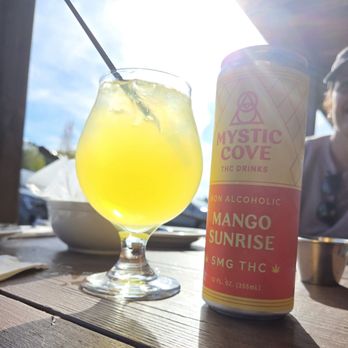 Sebago Brewing Company - Trying this great Gorham made THC drink...Mystic Cove. Beautiful afternoon in the sun - Breweries Near Me - Gorham, Maine