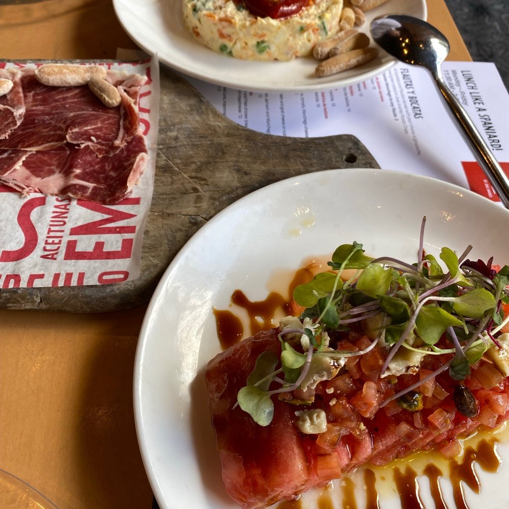 Jaleo - Watermelon salad, Ensaladilla Rusa*, jamón ibérico - Spanish Near Me - Washington, DC, District of Columbia