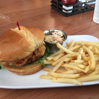 Ruby Slipper Mobile - Crispy Chicken Sandwich; we ordered this with the coleslaw on the side; it was cooked perfectly & tasty! - Breakfast & Brunch Near Me - Mobile, Alabama
