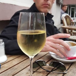 Riesling and coffee outside Riesling and coffee outside