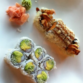Fin Sushi Bar - Non-adventurous favorites: Tempura sweet potato roll and California - Sushi Bars Near Me - Chicago, Illinois Fin Sushi Bar - Non-adventurous favorites: Tempura sweet potato roll and California - Sushi Bars Near Me - Chicago, Illinois