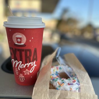 Chevron - a cup of coffee and a donut - Gas Stations Near Me - Manhattan Beach, California