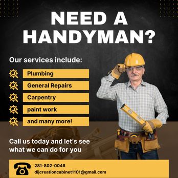 DIJ Creation Cabinet - Do you want to avoid dealing with leaky faucets, squeaky doors, or unfinished projects around the house? are here to help with all your home - Cabinetry Near Me - Conroe, Texas DIJ Creation Cabinet - Do you want to avoid dealing with leaky faucets, squeaky doors, or unfinished projects around the house? are here to help with all your home - Cabinetry Near Me - Conroe, Texas