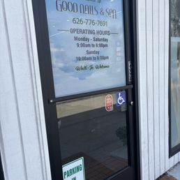 Exterior outside entrance of Good Nails & Spa - Front door - Monterey Park, California Exterior outside entrance of Good Nails & Spa - Front door - Monterey Park, California