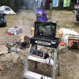 Watching the ISS spacewalk while camping with the family. Watching the ISS spacewalk while camping with the family.