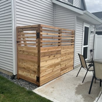Straight Line Fence - Fence to hide my AC unit and hopefully minimize noise when we are eating outside in the summer. - Fences & Gates Near Me - Grand Rapids, Michigan Straight Line Fence - Fence to hide my AC unit and hopefully minimize noise when we are eating outside in the summer. - Fences & Gates Near Me - Grand Rapids, Michigan