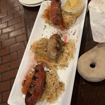 Biergarten at Old World - Sausage Sampler - German Near Me - Huntington Beach, California Biergarten at Old World - Sausage Sampler - German Near Me - Huntington Beach, California