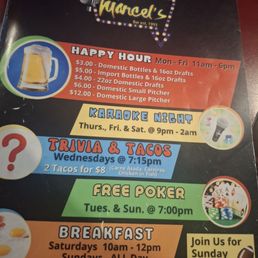 Menu cover with daily calendar of fun. Menu cover with daily calendar of fun.