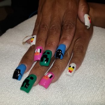 Nail Pro & Spa - Minecraft Nail Design 4 my sons birthday party! - Nail Salons Near Me - Lancaster, California Nail Pro & Spa - Minecraft Nail Design 4 my sons birthday party! - Nail Salons Near Me - Lancaster, California