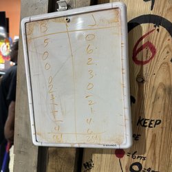 Hochatown Bigfoot Axe Throwing - He won! ;)