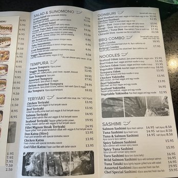 Vedder Sushi - a menu for a restaurant - Japanese Near Me - Chilliwack, British Columbia