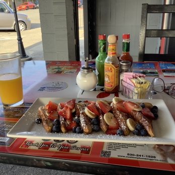 Trendy's - French toast & OJ - outside - Breakfast & Brunch Near Me - Redding, California Trendy's - French toast & OJ - outside - Breakfast & Brunch Near Me - Redding, California