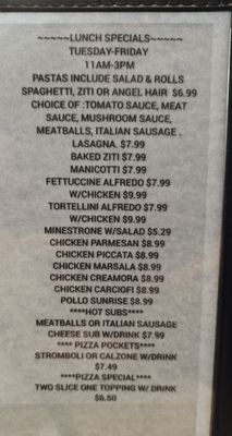 Menu photo 2 Joe's Pasta & Pizza Weatherford, TX
