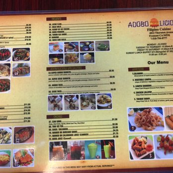 Adobolicious - back menu - Filipino Near Me - Fremont, California Adobolicious - back menu - Filipino Near Me - Fremont, California