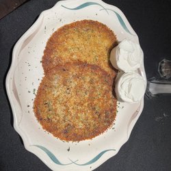Two of the 4 potato pancakes I was served.