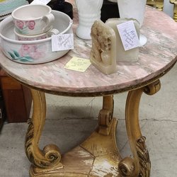 RINK Gallery - Beautiful vintage pink marble top table!