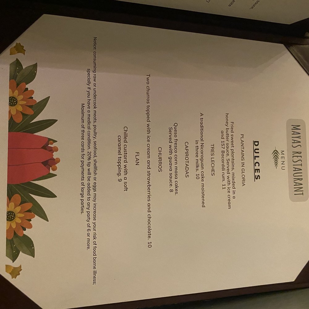 Mayas - Menu 1/2023 - Latin American Near Me - New Orleans, Louisiana
