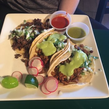 Pasta Pronto - Two tacos Al Pastor and 1 carne asada. - Italian Near Me - Redding, California