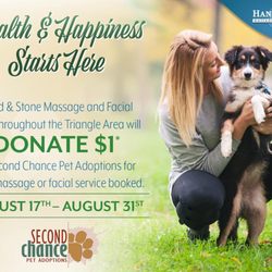 Hand & Stone Massage and Facial Spa - We support 2nd Chance Pet Adoption Agency!