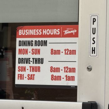 Original Tommy's - Hours as of 12/10/25 - Breakfast & Brunch Near Me - Corona, California