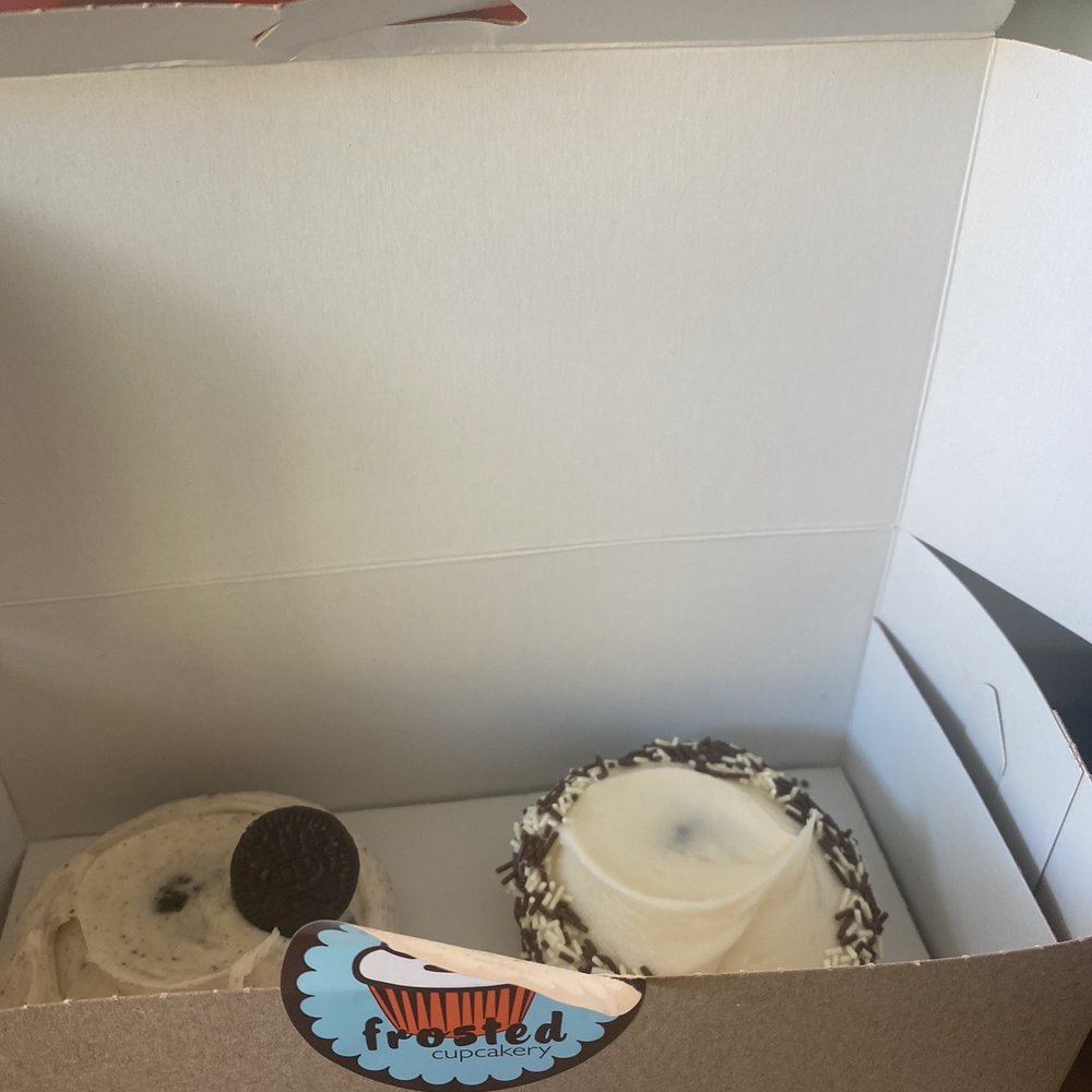 Frosted Cupcakery - Chocolate, Vanilla Buttercream with Cookies and Cream Ice Cream Cupcake - Bakeries Near Me - Long Beach, California