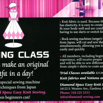 Diamond Space Easy Knit Sewing - Flyer in English - Sewing & Alterations Near Me - Gardena, California Diamond Space Easy Knit Sewing - Flyer in English - Sewing & Alterations Near Me - Gardena, California