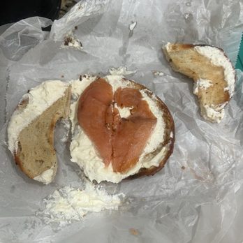 Heavenly Bagels - WOW what a joke! Look what a $9 cream cheese and lox bagel looks like here at Heavenly Bagel. - Bagels Near Me - Levittown, New York Heavenly Bagels - WOW what a joke! Look what a $9 cream cheese and lox bagel looks like here at Heavenly Bagel. - Bagels Near Me - Levittown, New York
