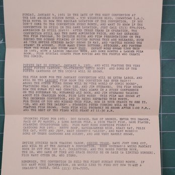 Comic Book and Science Fiction Convention - 1981 flyer - Comic Books Near Me - Los Angeles, California