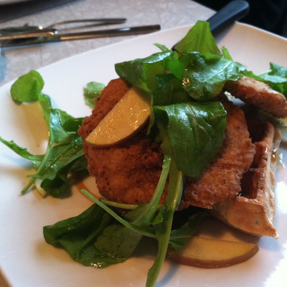 The Fiction Kitchen - CRISPY FRIED "CHICKEN" AND WAFFLES - Vegan Near Me - Raleigh, North Carolina The Fiction Kitchen - CRISPY FRIED "CHICKEN" AND WAFFLES - Vegan Near Me - Raleigh, North Carolina