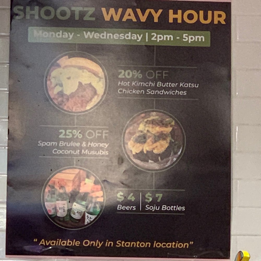 Shootz - Monday-Wednesday Happy Hour - Hawaiian Near Me - Stanton, California Shootz - Monday-Wednesday Happy Hour - Hawaiian Near Me - Stanton, California