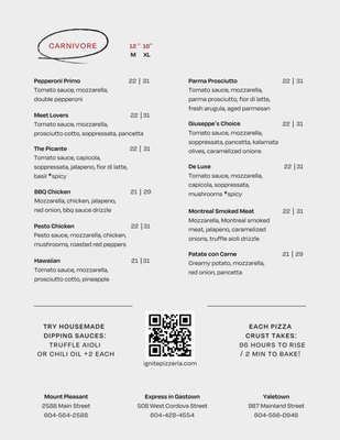 Menu photo 1 Ignite Pizzeria Express Vancouver, BC Menu photo 1 Ignite Pizzeria Express Vancouver, BC