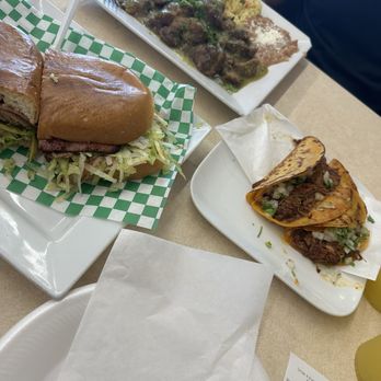 Tortas & Bionicos "nice" - Chile verde, Cubana Torta and Goat tacos. - Mexican Near Me - Placentia, California Tortas & Bionicos "nice" - Chile verde, Cubana Torta and Goat tacos. - Mexican Near Me - Placentia, California