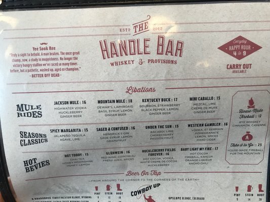 Menu photo 7 The Handle Bar Teton Village, WY Menu photo 7 The Handle Bar Teton Village, WY