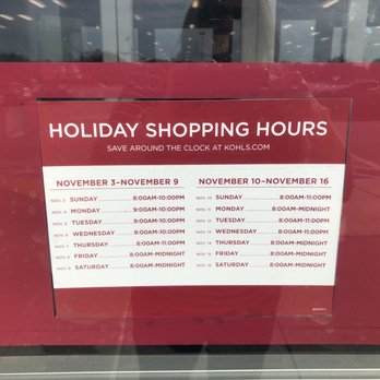 Kohl's - Holiday hours 2019 - Department Stores Near Me - CYPRESS, Texas