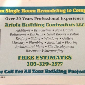 Ariola Building Contractors - ad for a home remodeling project - General Contractors Near Me - Stamford, Connecticut Ariola Building Contractors - ad for a home remodeling project - General Contractors Near Me - Stamford, Connecticut