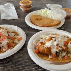 Tacos Baja - Fish taco, shrimp taco, and potato taco