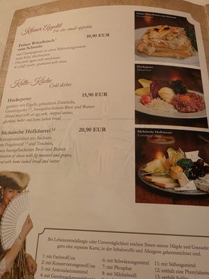 Menu photo 1 Sophienkeller Dresden, SN Menu photo 1 Sophienkeller Dresden, SN