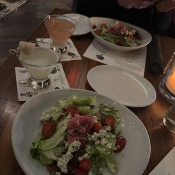 Olea, Cellar. Craft. Cook. - Organic Butter Lettuce & Herbed Goat Cheese Salad. Lychee Martini - Seafood Near Me - Newport Beach, California