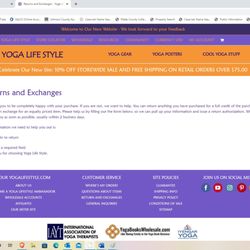 Yoga Life Style - Returns and Exchanges Page