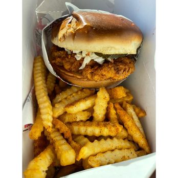 Monroe's Hot Chicken - Fried Chicken Sandwich with fries. - Chicken Shop Near Me - Phoenix, Arizona