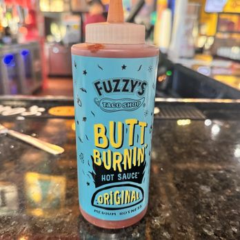 Fuzzy's Taco Shop - Butt Burnin' Hot Sauce Bottle (10 oz) - Mexican Near Me - Gilbert, Arizona